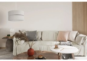 Závesné svietidlo Len, 1x svetlobéžové textilné tienidlo, (fi 40 cm), w