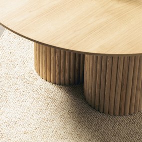 Kruhový konferenční stolek Vesby 100 cm dub přírodní/jasan