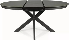 Jedálenský rozkladací stôl Porto 120/160 cm keramika sivý/čierny