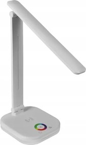 Stmievateľná stolná lampa LED RGBW s bezdrôtovým nabíjaním, 7W/5V USB, biela