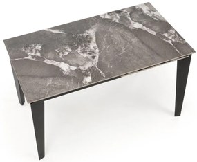Rozkládací jídelní stůl Felix 141/201 cm popelavý mramor/černý