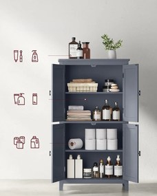 Koupelnová skříňka VASAGLE SWEDE šedá