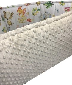 INTERMEDIC SK - Mantinel do postieľky Lesné zvieratká / minky krémová 180x30 cm