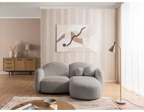 Sivá rohová pohovka z textílie buklé (pravý roh/s leňoškou) Orbit – Ropez