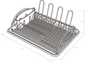 Kuchinox Verona, odkvapkávač na riad 430x315 mm, čierna, LAV-EKC_702A