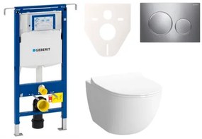 Cenovo zvýhodnený závesný WC set Geberit do ľahkých stien / predstenová montáž + WC VitrA VitrA Shift SIKOGES4N41, 1 ks