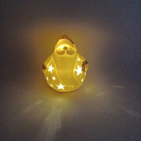 DECOLED Keramický Santa, 7,6 x 7 x 7,8 cm, teplá biela, 2xLR44