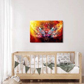 Obraz - Merkaba s krídlami, abstrakcia (90x60 cm)
