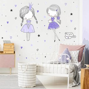 Nálepky na stenu pre dievčatá - Víly vo fialovej farbe