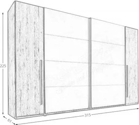 Šatní skříň Mediwa 73 315 cm dub Artisan/bílá