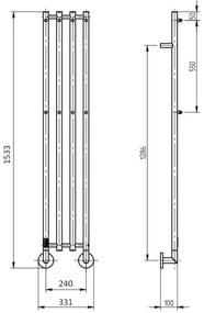 P.M.H. MO1SS-LK - Elektrický sušiak na uteráky MONA 93W/230V 153,3 cm IP44 nerez