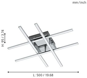 Eglo 95568 - LED Stropné svietidlo LASANA 1 LED/24W/230V