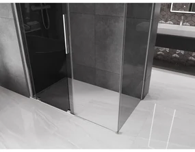 Mexen Velar, sprchový kút s posuvnými dverami 150 x 80 cm, 8mm šedé sklo, chrómová, 871-150-080-41-01