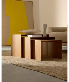 Odkladacie stolíky v súprave 3 ks v dekore duba 40x60 cm Litto – Kave Home