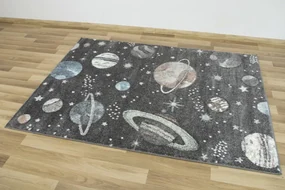 Detský koberec Lima C288A  Planéty sivý / krémový