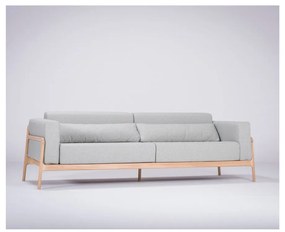 Modrosivá pohovka s konštrukciou z dubového dreva Gazzda Fawn, 240 cm