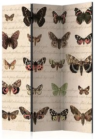 Paraván - Retro Style: Butterflies [Room Dividers] Veľkosť: 135x172, Verzia: Akustický