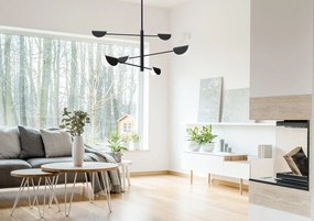 Toolight Toolight, stropné svietidlo 6xE14 APP1261-6CP, čierna matná, OSW-02401