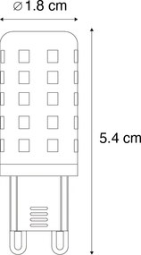 Sada 5 G9 LED žiaroviek číra 2W 370 lm 3000K