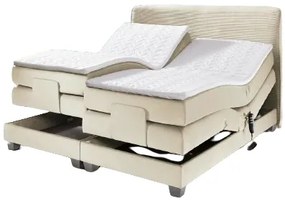(3895) BOXSPRING posteľ 100/200 cm krémová (ROZBALENÉ)