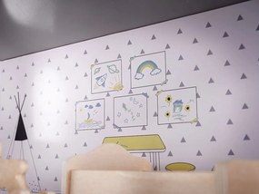 KIK Drevený domček pre bábiky 70 cm s nábytkom – trojposchodový moderný sivý