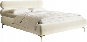 Manželská posteľ 140cm Rirri (rošt úl. priestor) (krémová zlatá)
