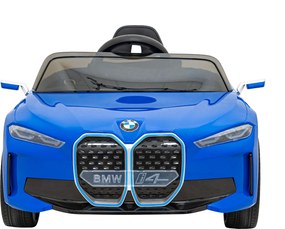 Ramiz BMW i4 Detské autíčko na batérie modré + pomalý štart + EVA + ekokoža + LED audio + diaľkové ovládanie