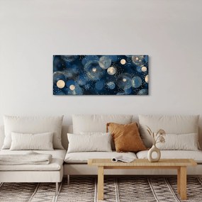 Obraz - Modro-zlaté krúžky (120x50 cm)
