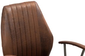 Kancelárska stolička Nampa v industriálnom štýle - koženka - Cognac antik