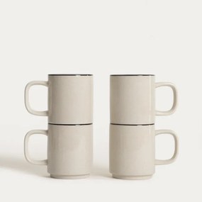 Sada štyroch hrnčekov AZRA béžová 778285 300 ml (4 ks)