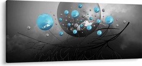 Obraz - svetlo modré abstraktné gule (120x50 cm)