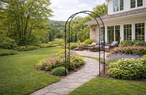 Kovový zahradní květinový oblouk BestBerg BBFA-20DA / 104 × 240 cm / černá