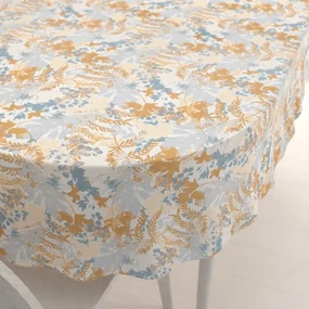 Biante Zamatový oválny obrus Tamara TMR-043 Hnedo-modré designové rastliny 80x120 cm