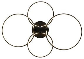 Stropné svietidlo čierne vrátane LED 3-stupňové stmievateľné 4-svetlo - Joaniqa