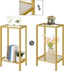 Odkladací stolík Vasagle Lamosa 37 cm číry/zlatý