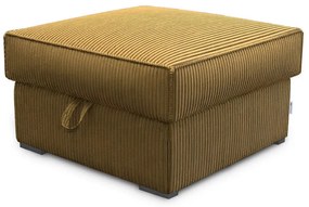 Horčicový taburet SMART COSARO s úložným priestorom 65x65 cm