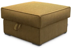 Horčicový taburet SMART COSARO s úložným priestorom 65x65 cm