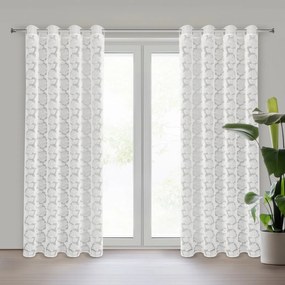 ZÁCLONA NA KRÚŽKOCH EVA MINGE JASMIN1 140X250 CM BIELA