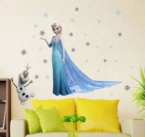 Veselá Stena Samolepka na stenu na stenu Elsa a Olaf Ľadové kráľovstvo