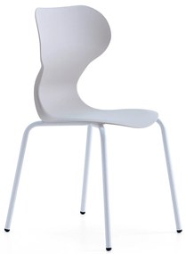 Stolička BRIAN, 4 nohy, biela/svetlosivá