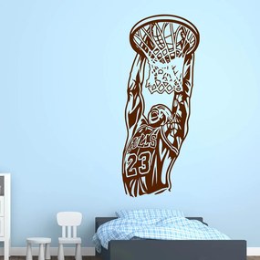 Veselá Stena Samolepka na stenu na stenu Michael Jordan Farba: hnědá, Veľkosť: 100 x 42 cm