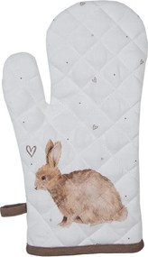 Bavlnená detská chňapka - rukavice s motívom zajačika a srdiečok Bunnies in Love - 12*21 cm