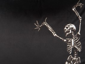 Zamatový vankúš so vzorom 45 x 45 cm čierny MEDVES Beliani