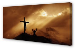 Obraz na plátne Jesus Cross Light 100x50 cm