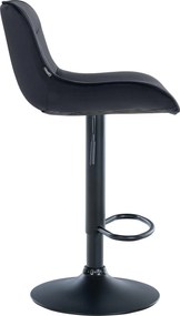 Barová stolička Vonore - zamat, čierny rám - Čierna