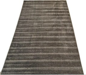 Pruhovaný koberec Saloon Antracit – sivý, nízky vlas, polyester Rozmer: 50x80 cm