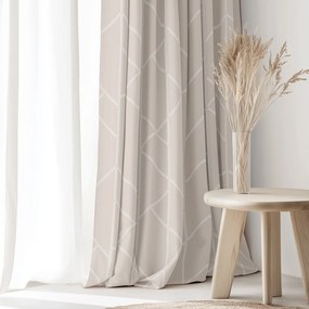 Goldea bavlnený záves - geometrické línie na latte 280x150 cm