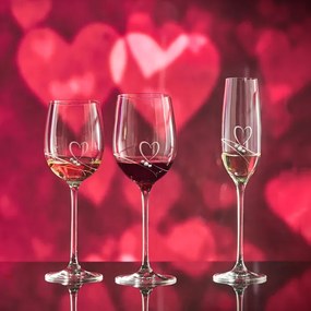 Diamante pohár na červené víno Romance s kamienkami Swarovski 450 ml 2KS