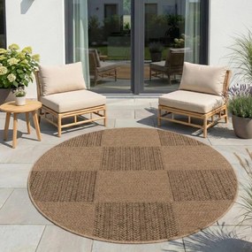 Hnedý okrúhly vnútorný a vonkajší koberec ø 160 cm Timber 1405 – Ayyildiz Carpets