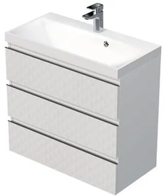 Kúpeľňová skrinka s umývadlom SAT Cube Way 80x71x40 cm biela mat CUBE3D803ZB, 1 ks